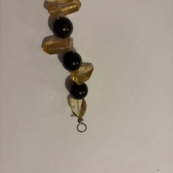 “Handcrafted Opal, Sunstone & Onyx Gemstone Bracelet” - Picture 2 of 7